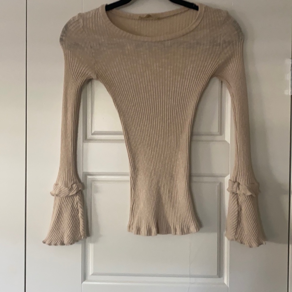 Ivory bell-sleeve tee